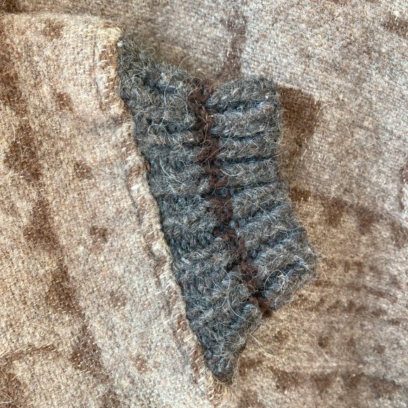 Wool Del Mundo Sweater Thick Llama Print Pockets Medium Vintage Boho Warm Unique - Picture 5 of 7